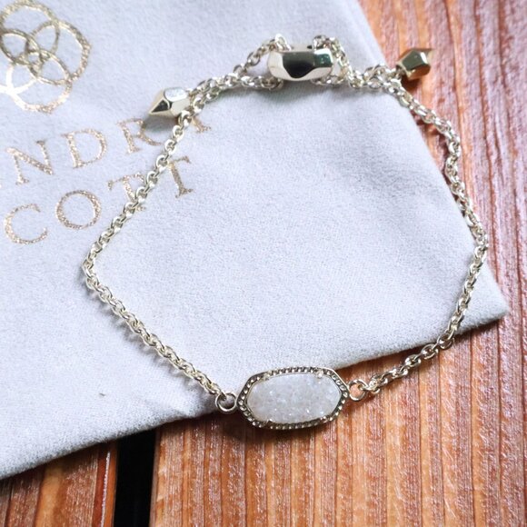 Kendra Scott Elaina Gold Drusy Adjustable Chain Bracelet fashion - Picture 2 of 2